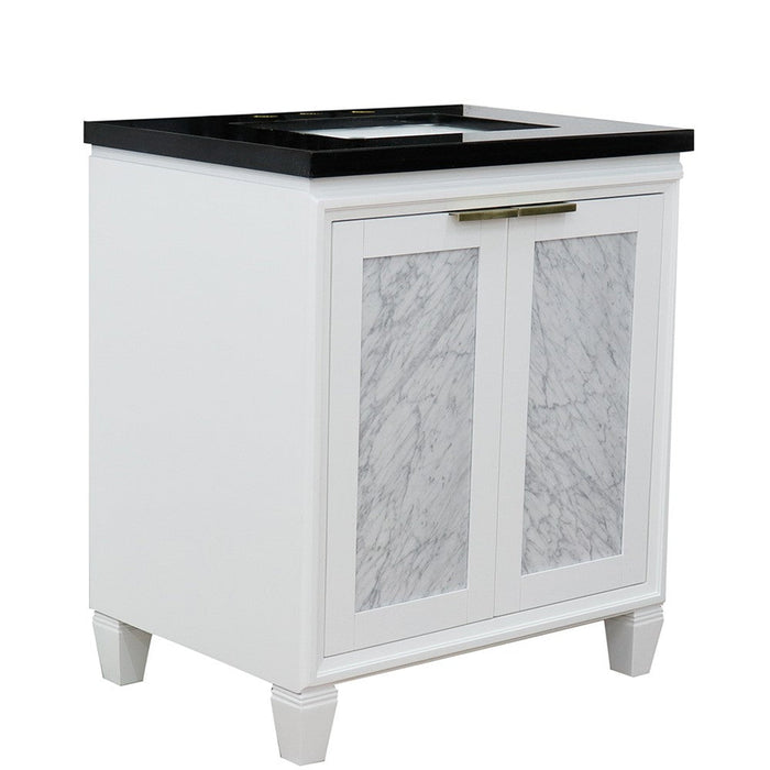 Bellaterra Home Trento 31" 2-Door 1-Drawer White Freestanding Vanity Set - Luxe Vanity & Tub