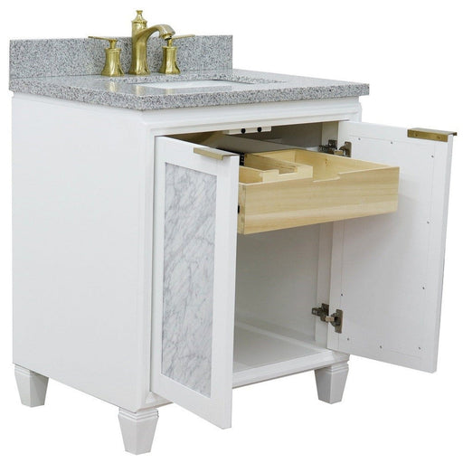 Bellaterra Home Trento 31" 2-Door 1-Drawer White Freestanding Vanity Set - Luxe Vanity & Tub