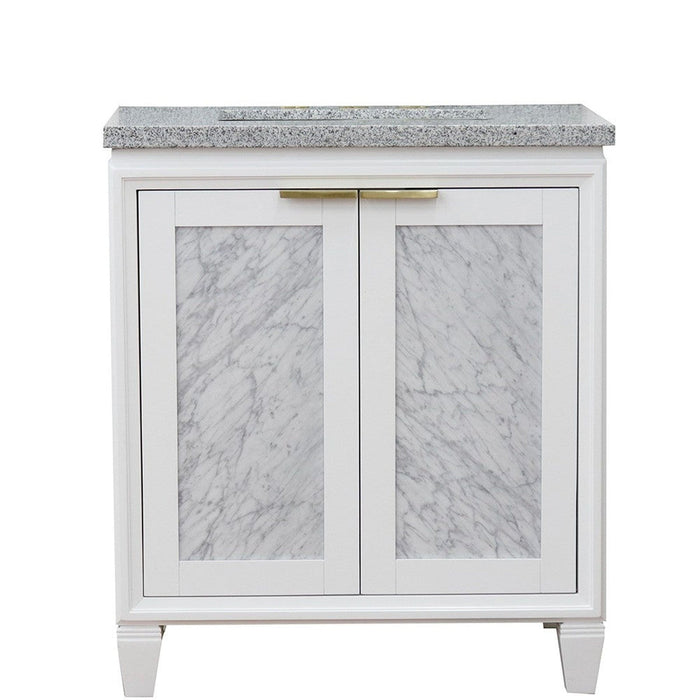 Bellaterra Home Trento 31" 2-Door 1-Drawer White Freestanding Vanity Set - Luxe Vanity & Tub