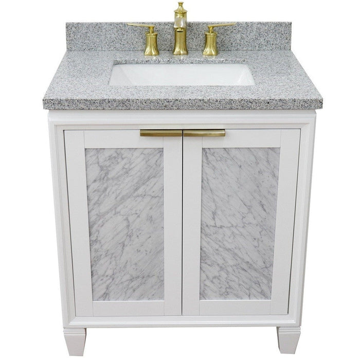 Bellaterra Home Trento 31" 2-Door 1-Drawer White Freestanding Vanity Set - Luxe Vanity & Tub