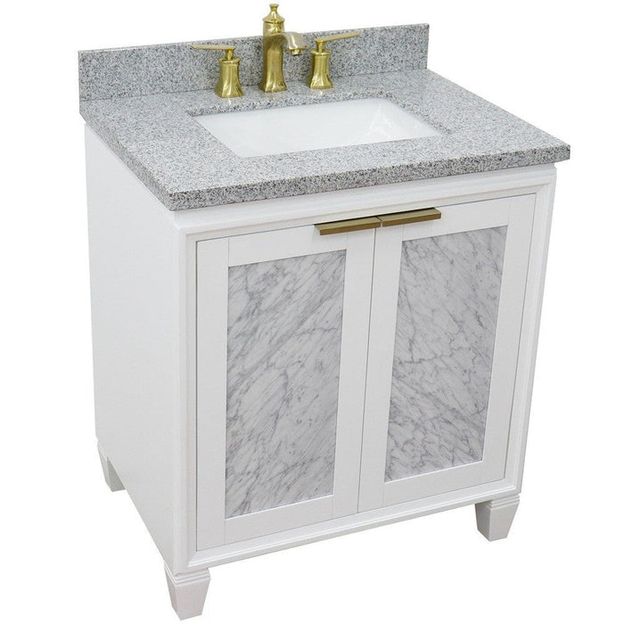 Bellaterra Home Trento 31" 2-Door 1-Drawer White Freestanding Vanity Set - Luxe Vanity & Tub