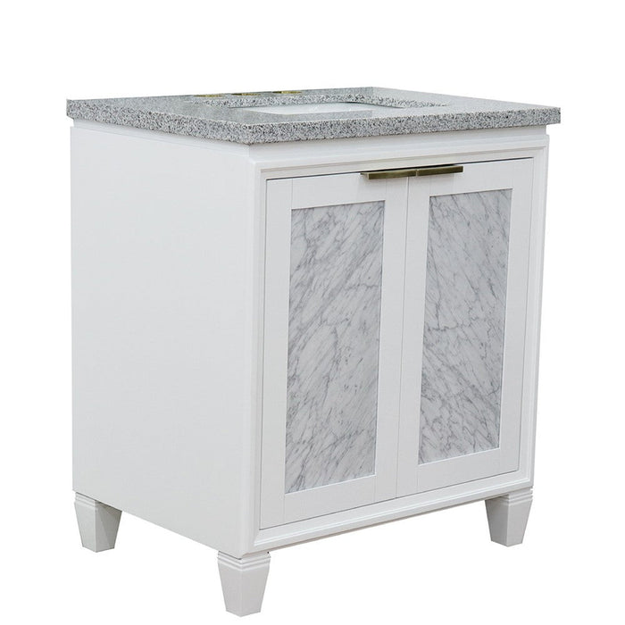 Bellaterra Home Trento 31" 2-Door 1-Drawer White Freestanding Vanity Set - Luxe Vanity & Tub