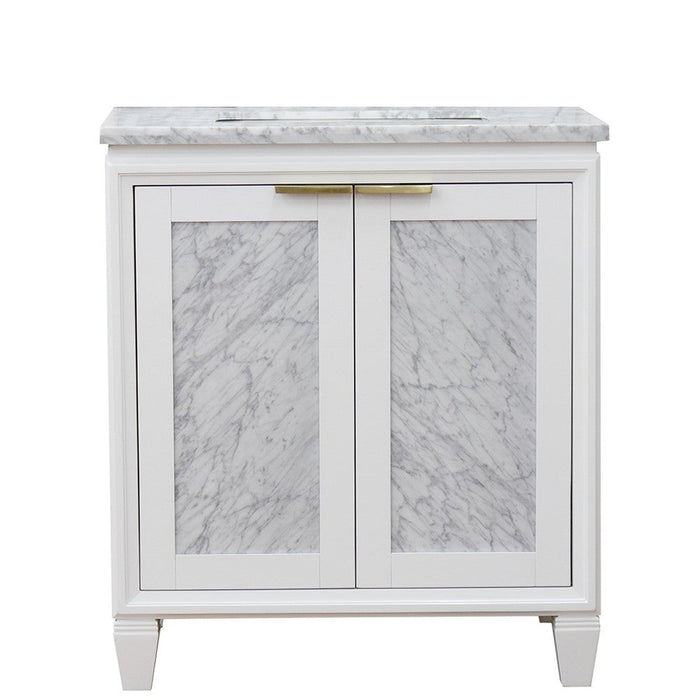 Bellaterra Home Trento 31" 2-Door 1-Drawer White Freestanding Vanity Set - Luxe Vanity & Tub