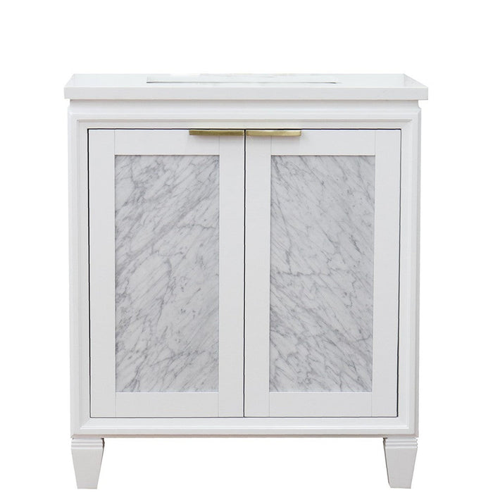 Bellaterra Home Trento 31" 2-Door 1-Drawer White Freestanding Vanity Set - Luxe Vanity & Tub