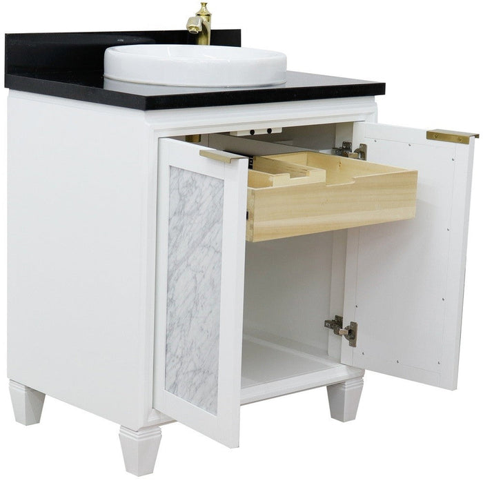 Bellaterra Home Trento 31" 2-Door 1-Drawer White Freestanding Vanity Set - Luxe Vanity & Tub