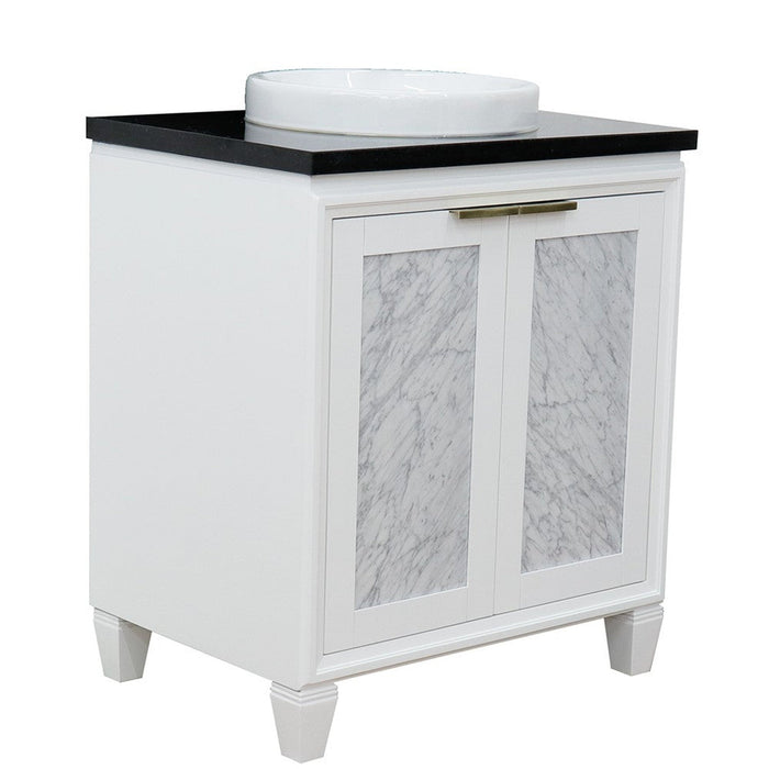 Bellaterra Home Trento 31" 2-Door 1-Drawer White Freestanding Vanity Set - Luxe Vanity & Tub