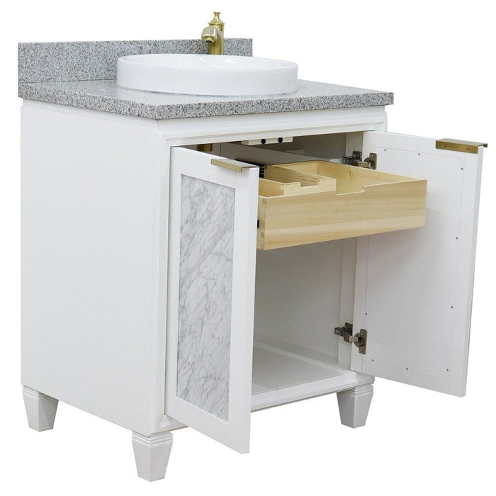 Bellaterra Home Trento 31" 2-Door 1-Drawer White Freestanding Vanity Set - Luxe Vanity & Tub