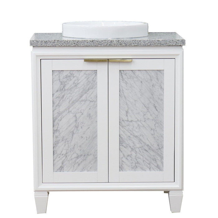 Bellaterra Home Trento 31" 2-Door 1-Drawer White Freestanding Vanity Set - Luxe Vanity & Tub