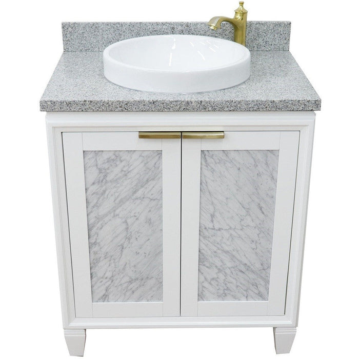 Bellaterra Home Trento 31" 2-Door 1-Drawer White Freestanding Vanity Set - Luxe Vanity & Tub