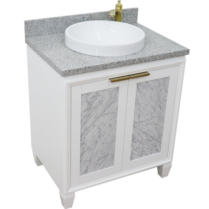 Bellaterra Home Trento 31" 2-Door 1-Drawer White Freestanding Vanity Set - Luxe Vanity & Tub