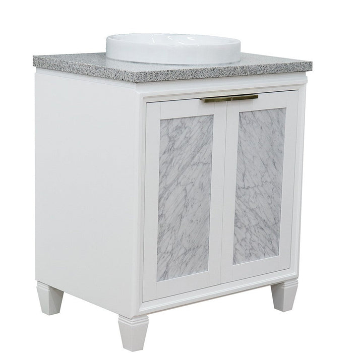 Bellaterra Home Trento 31" 2-Door 1-Drawer White Freestanding Vanity Set - Luxe Vanity & Tub