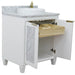 Bellaterra Home Trento 31" 2-Door 1-Drawer White Freestanding Vanity Set - Luxe Vanity & Tub