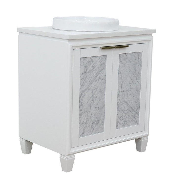 Bellaterra Home Trento 31" 2-Door 1-Drawer White Freestanding Vanity Set - Luxe Vanity & Tub