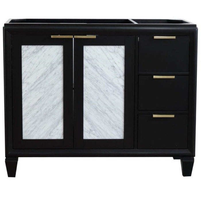 Bellaterra Home Trento 42" 2-Door 3-Drawer Black Freestanding Vanity Base With Left Door