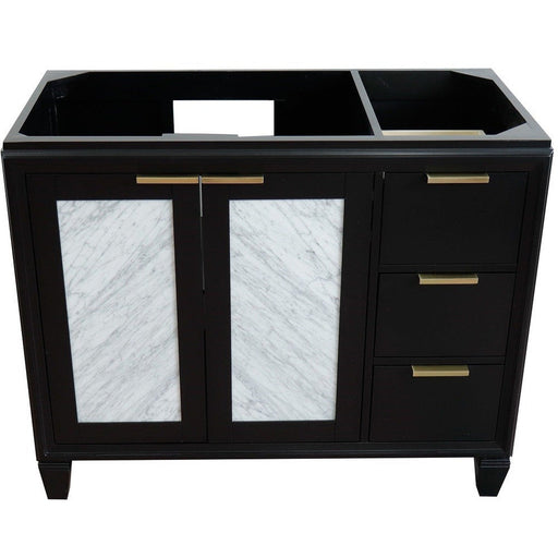 Bellaterra Home Trento 42" 2-Door 3-Drawer Black Freestanding Vanity Base With Left Door - Luxe Vanity & Tub