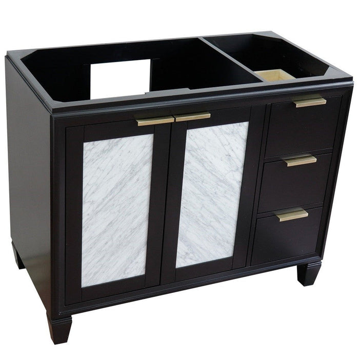 Bellaterra Home Trento 42" 2-Door 3-Drawer Black Freestanding Vanity Base With Left Door - Luxe Vanity & Tub