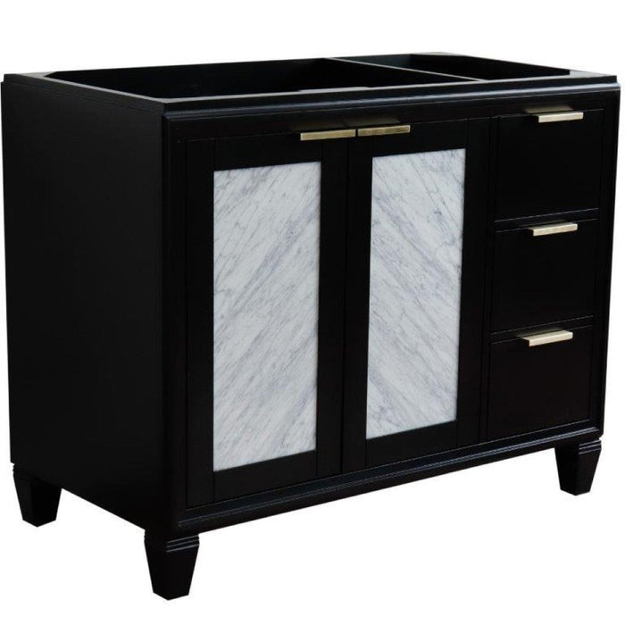 Bellaterra Home Trento 42" 2-Door 3-Drawer Black Freestanding Vanity Base With Left Door - Luxe Vanity & Tub