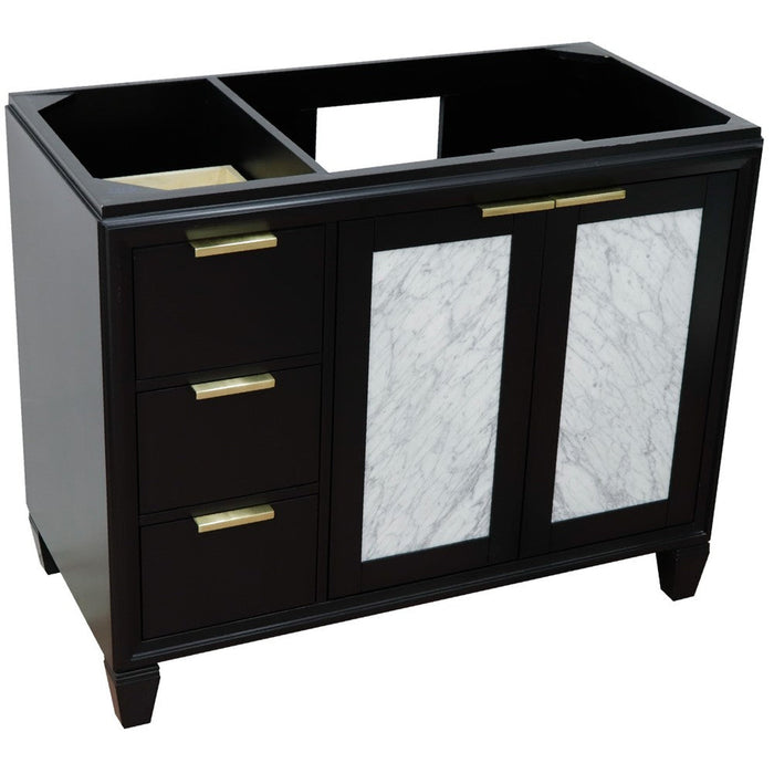 Bellaterra Home Trento 42" 2-Door 3-Drawer Black Freestanding Vanity Base With Right Door - Luxe Vanity & Tub