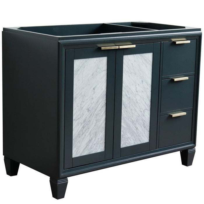 Bellaterra Home Trento 42" 2-Door 3-Drawer Dark Gray Freestanding Vanity Base With Left Door - Luxe Vanity & Tub