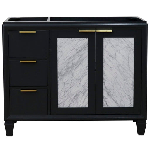 Bellaterra Home Trento 42" 2-Door 3-Drawer Dark Gray Freestanding Vanity Base With Right Door