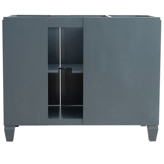 Bellaterra Home Trento 42" 2-Door 3-Drawer Dark Gray Freestanding Vanity Base With Right Door - Luxe Vanity & Tub