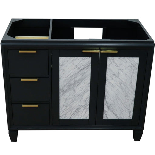 Bellaterra Home Trento 42" 2-Door 3-Drawer Dark Gray Freestanding Vanity Base With Right Door - Luxe Vanity & Tub