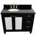 Bellaterra Home Trento 43" 2-Door 3-Drawer Black Freestanding Vanity Set - Luxe Vanity & Tub