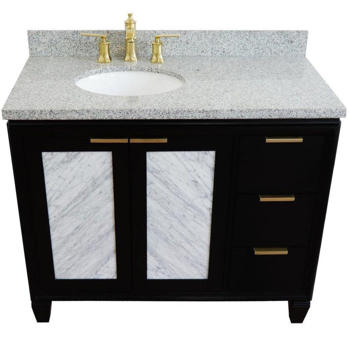 Bellaterra Home Trento 43" 2-Door 3-Drawer Black Freestanding Vanity Set - Luxe Vanity & Tub