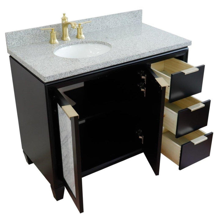 Bellaterra Home Trento 43" 2-Door 3-Drawer Black Freestanding Vanity Set - Luxe Vanity & Tub