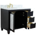 Bellaterra Home Trento 43" 2-Door 3-Drawer Black Freestanding Vanity Set - Luxe Vanity & Tub