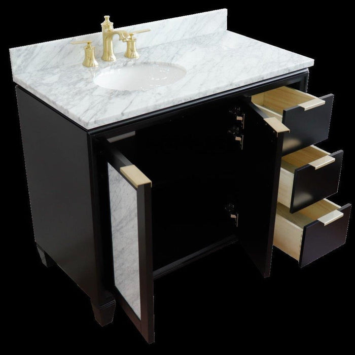 Bellaterra Home Trento 43" 2-Door 3-Drawer Black Freestanding Vanity Set - Luxe Vanity & Tub