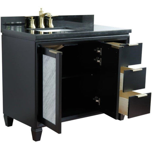 Bellaterra Home Trento 43" 2-Door 3-Drawer Black Freestanding Vanity Set - Luxe Vanity & Tub