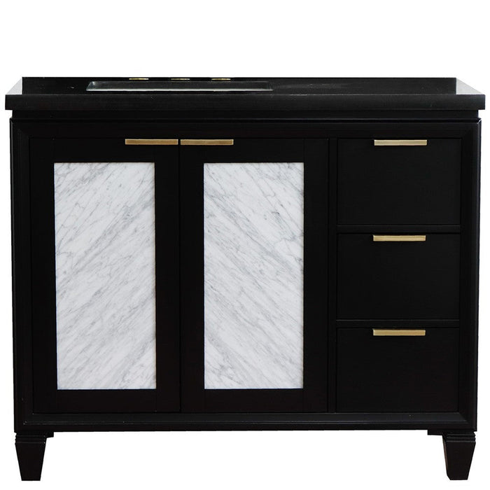 Bellaterra Home Trento 43" 2-Door 3-Drawer Black Freestanding Vanity Set - Luxe Vanity & Tub