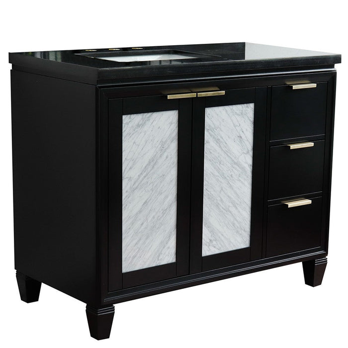 Bellaterra Home Trento 43" 2-Door 3-Drawer Black Freestanding Vanity Set - Luxe Vanity & Tub