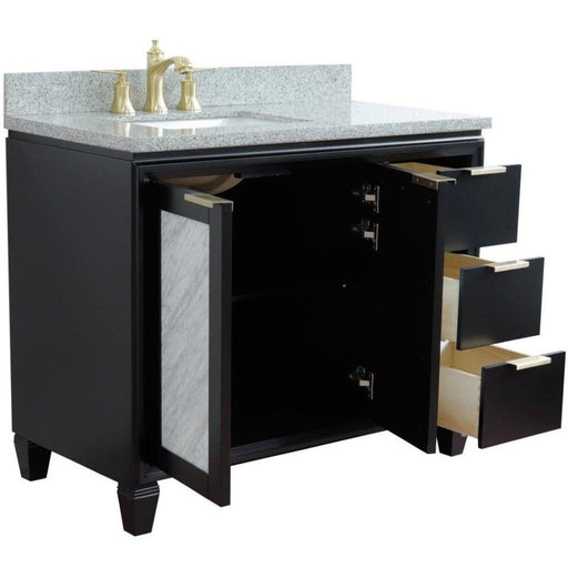 Bellaterra Home Trento 43" 2-Door 3-Drawer Black Freestanding Vanity Set - Luxe Vanity & Tub