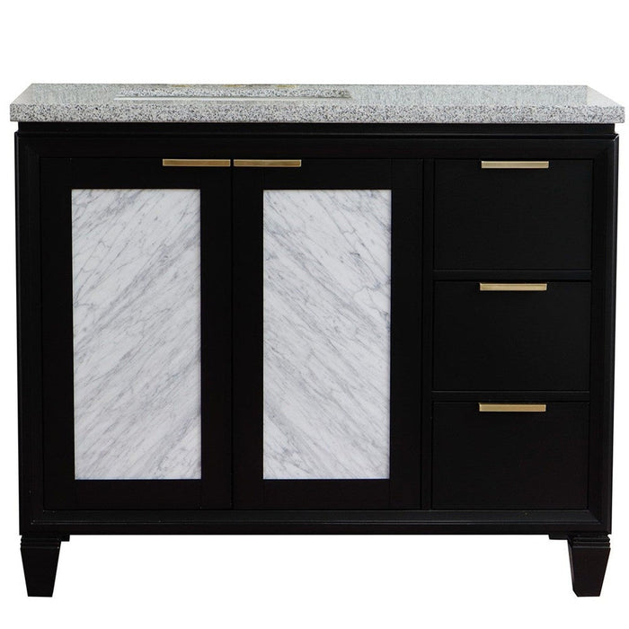 Bellaterra Home Trento 43" 2-Door 3-Drawer Black Freestanding Vanity Set - Luxe Vanity & Tub