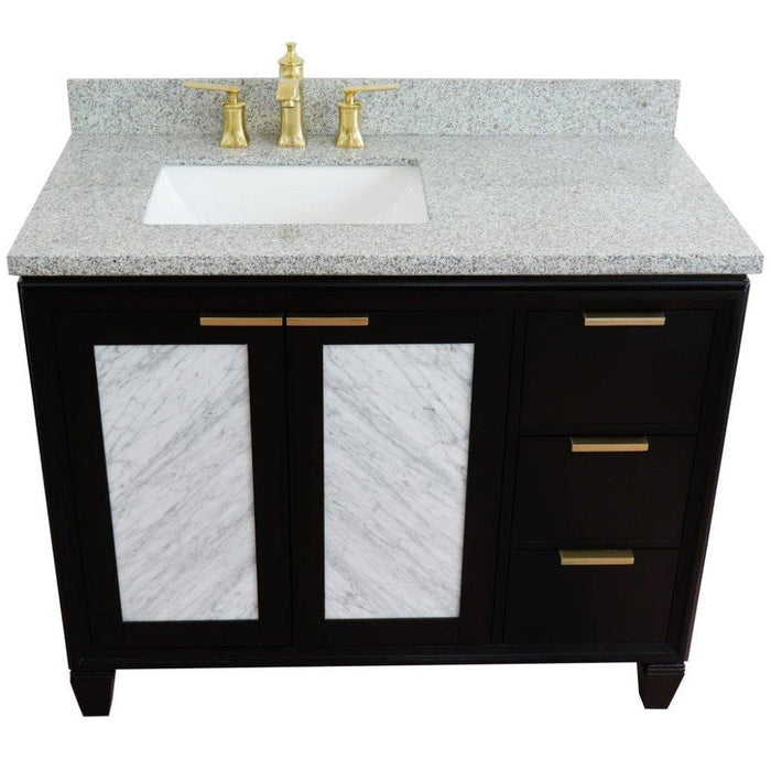 Bellaterra Home Trento 43" 2-Door 3-Drawer Black Freestanding Vanity Set - Luxe Vanity & Tub