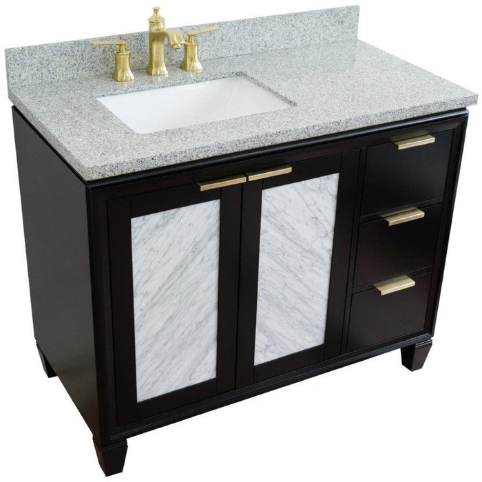 Bellaterra Home Trento 43" 2-Door 3-Drawer Black Freestanding Vanity Set - Luxe Vanity & Tub