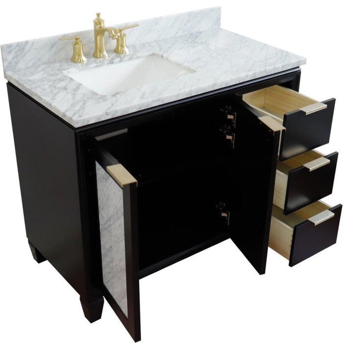 Bellaterra Home Trento 43" 2-Door 3-Drawer Black Freestanding Vanity Set - Luxe Vanity & Tub