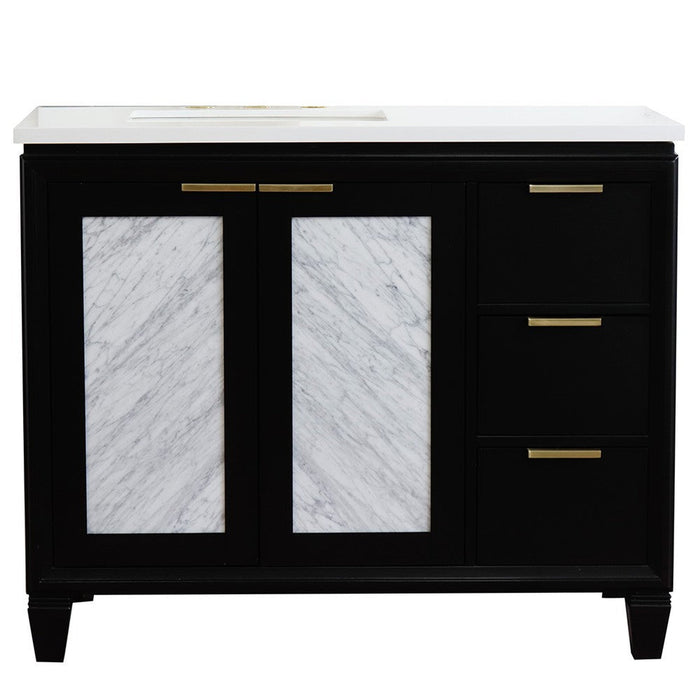 Bellaterra Home Trento 43" 2-Door 3-Drawer Black Freestanding Vanity Set - Luxe Vanity & Tub