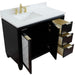 Bellaterra Home Trento 43" 2-Door 3-Drawer Black Freestanding Vanity Set - Luxe Vanity & Tub