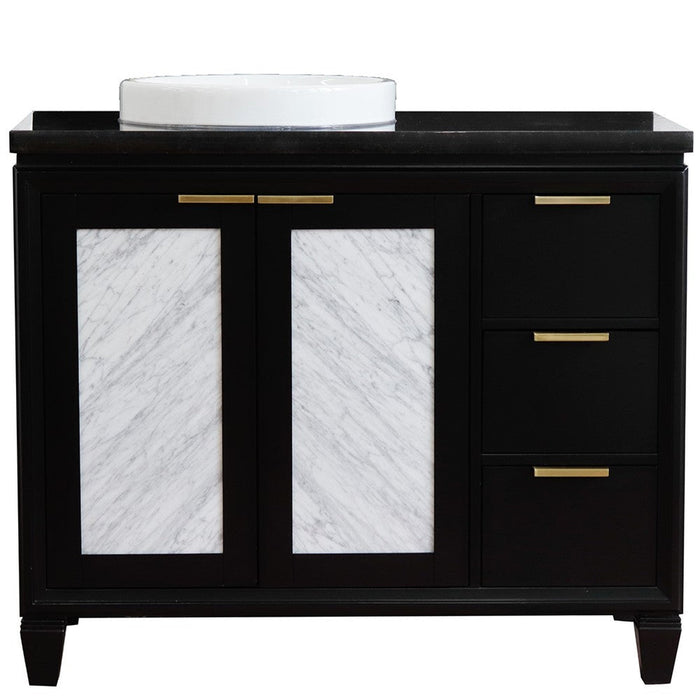 Bellaterra Home Trento 43" 2-Door 3-Drawer Black Freestanding Vanity Set - Luxe Vanity & Tub