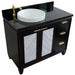 Bellaterra Home Trento 43" 2-Door 3-Drawer Black Freestanding Vanity Set - Luxe Vanity & Tub