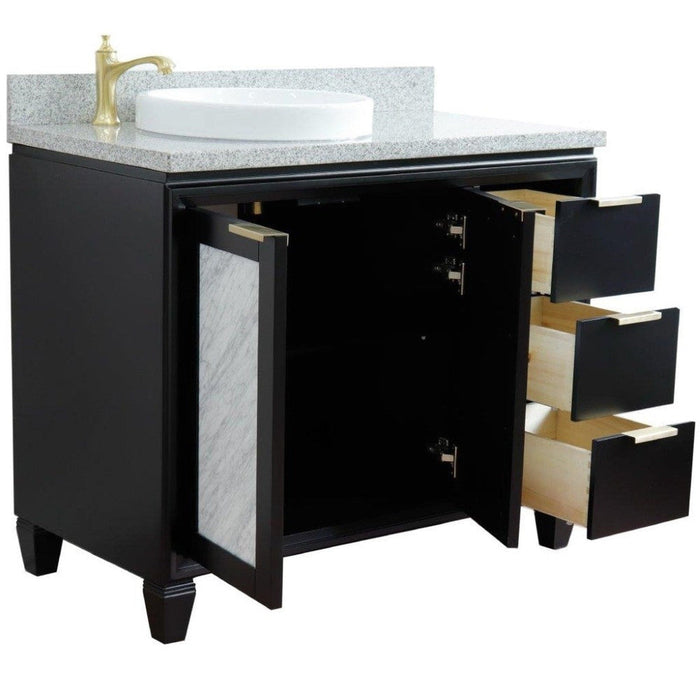 Bellaterra Home Trento 43" 2-Door 3-Drawer Black Freestanding Vanity Set - Luxe Vanity & Tub