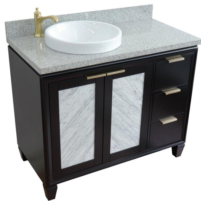 Bellaterra Home Trento 43" 2-Door 3-Drawer Black Freestanding Vanity Set - Luxe Vanity & Tub