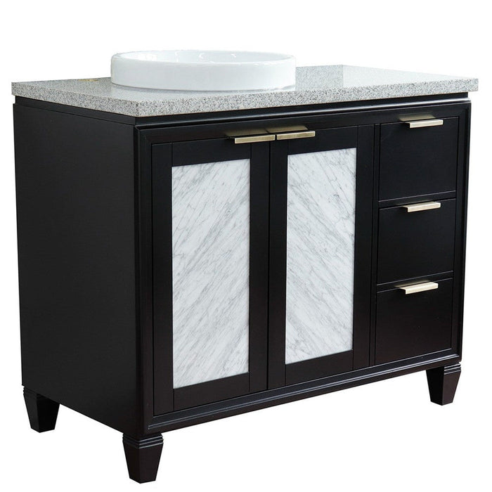 Bellaterra Home Trento 43" 2-Door 3-Drawer Black Freestanding Vanity Set - Luxe Vanity & Tub