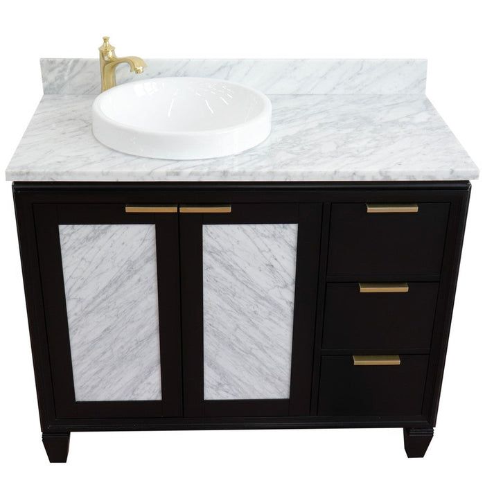 Bellaterra Home Trento 43" 2-Door 3-Drawer Black Freestanding Vanity Set - Luxe Vanity & Tub