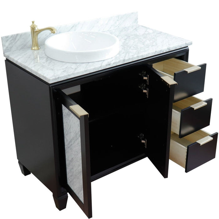 Bellaterra Home Trento 43" 2-Door 3-Drawer Black Freestanding Vanity Set - Luxe Vanity & Tub