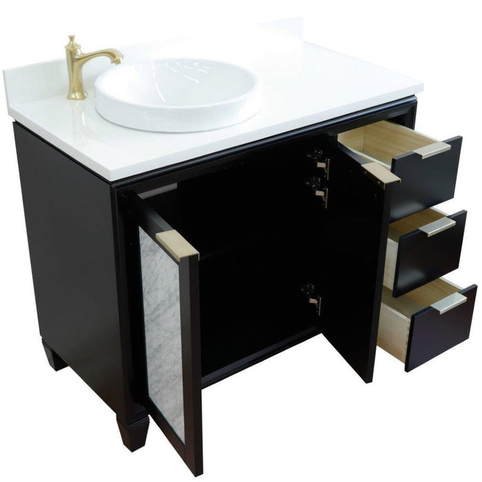 Bellaterra Home Trento 43" 2-Door 3-Drawer Black Freestanding Vanity Set - Luxe Vanity & Tub