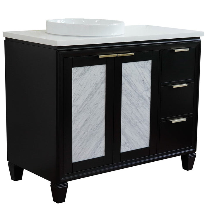 Bellaterra Home Trento 43" 2-Door 3-Drawer Black Freestanding Vanity Set - Luxe Vanity & Tub